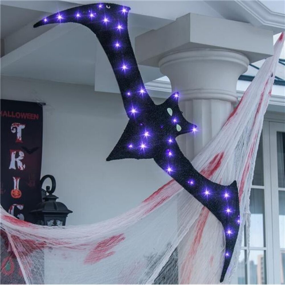 Giant LED Bat Light 4FT Halloween Window Decor Purple